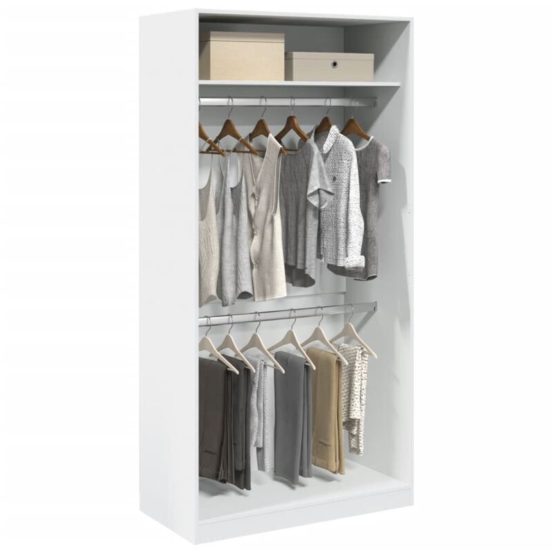 Garde robe Blanc 100x50x200 cm Bois d ingénierie