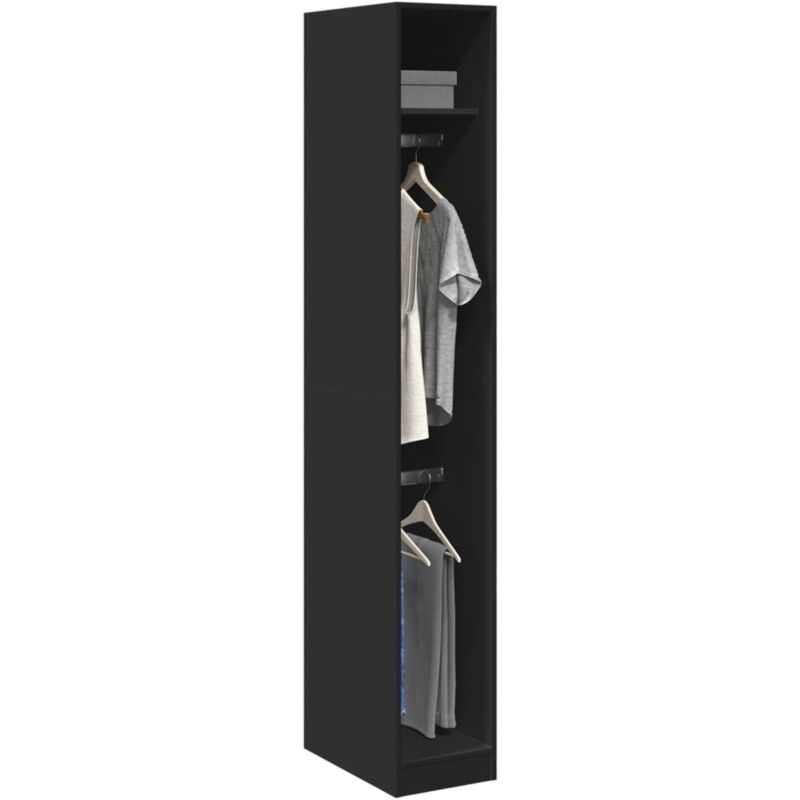 Vidaxl - Garde-robe noir 30x50x200 cm bois d'ingénierie