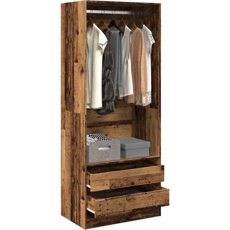 Vidaxl - Garde-robe vieux bois 80x50x200 cm bois d'ingénierie