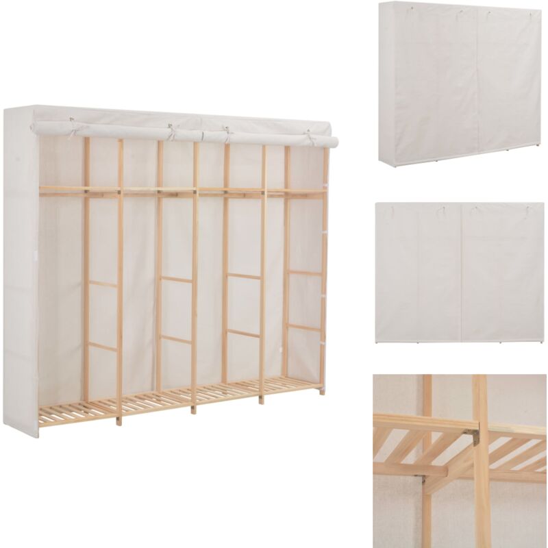 Vidaxl - Garde-robe Blanc 200 x 40 x 170 cm Tissu - Armoire Blanche - Armoire Textile - Meuble Rangement - Dressing - Placard