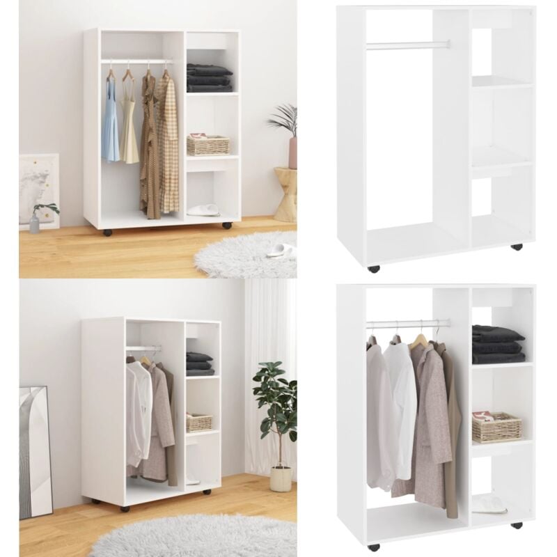 Vidaxl - Garde-robe Blanc 80x40x110 cm Bois d'ingénierie - Armoire Blanche - Meuble Rangement - Dressing Blanc - Commode - Étagère - Home & Living