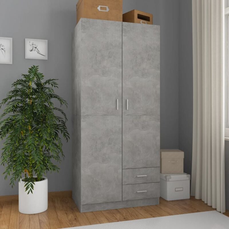 Vidaxl - Garde-robe Gris béton 80x52x180 cm Aggloméré