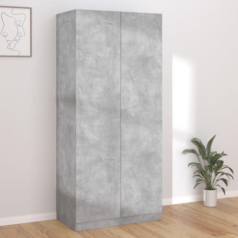 Vidaxl - Garde-robe Gris béton 90x52x200 cm Bois d'ingénierie