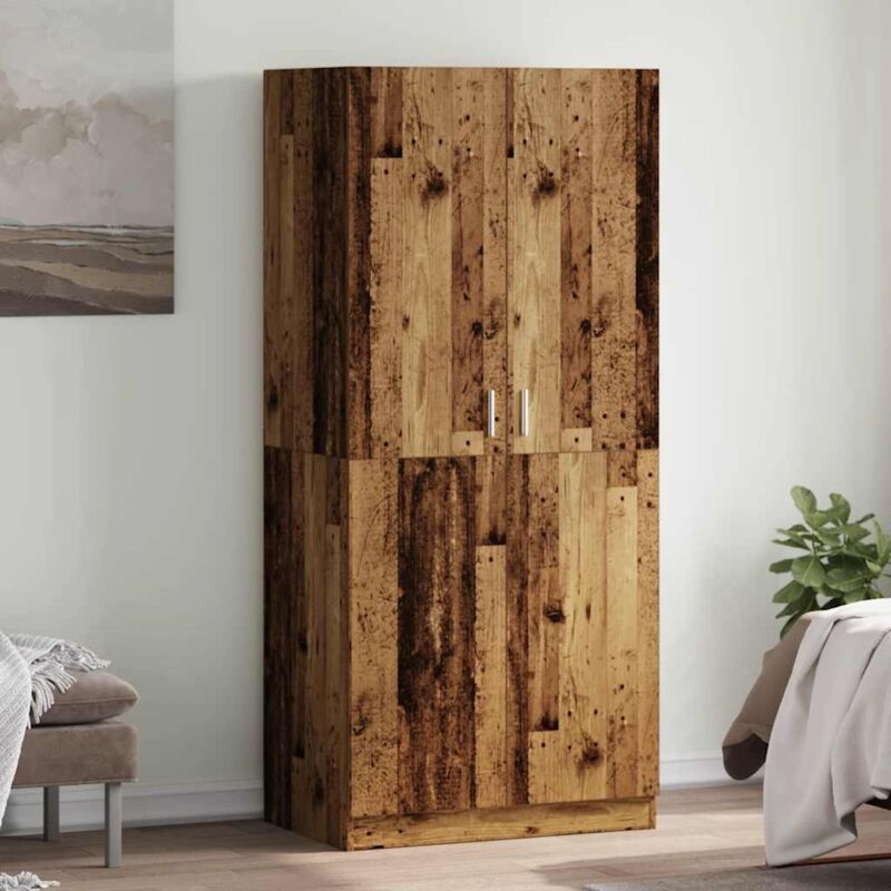 Garde-robe vieux bois 90x52x200 cm bois d'ingénierie Vidaxl