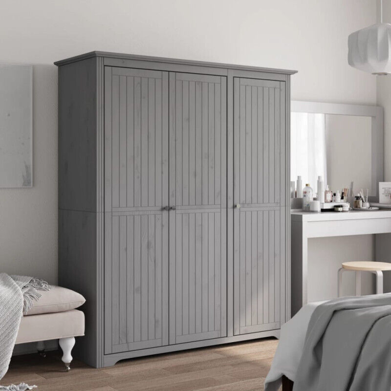 Vidaxl - Garde-robe bodo gris 146x53,5x173 cm bois massif de pin