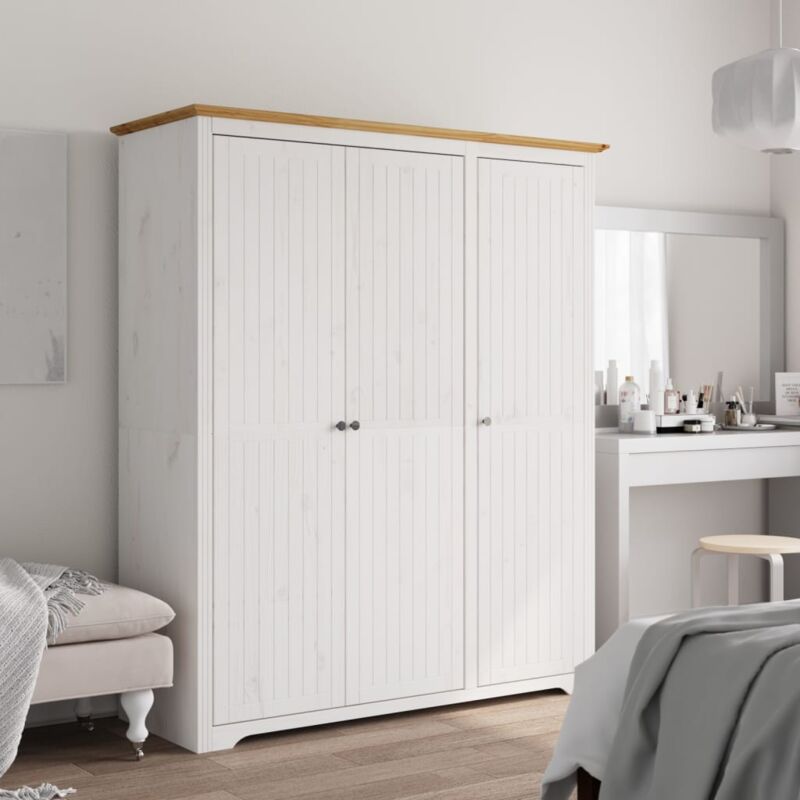 Vidaxl - Furniture Limited - Garde-robe bodo blanc marron 146x53,5x173 cm