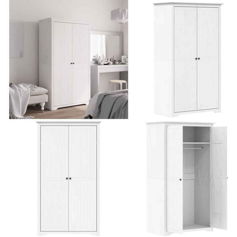 Vidaxl - Garde-robe bodo blanc 99x53,5x173 cm bois massif de pin - Garderobe - Armoire - Meuble De Rangement - Dressing - Mobilier Français - Home &