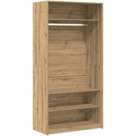 Garde-robe chêne artisanal 100x50x200 cm bois d'ingénierie CFW578575
