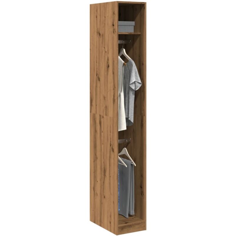 Garde-robe chêne artisanal 30x50x200 cm bois d'ingénierie