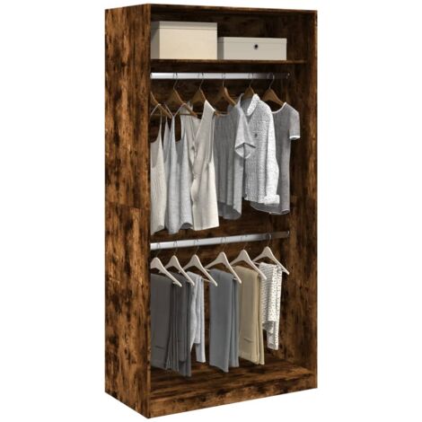 Garde-robe chêne fumé 100x50x200 cm bois d'ingénierie vidaXL