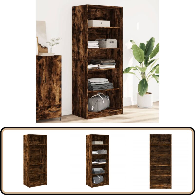 Vidaxl - Garde-robe chêne fumé 80x50x200 cm bois d'ingénierie - Armoire - Placard - Dressing - Meuble Rangement - Commode