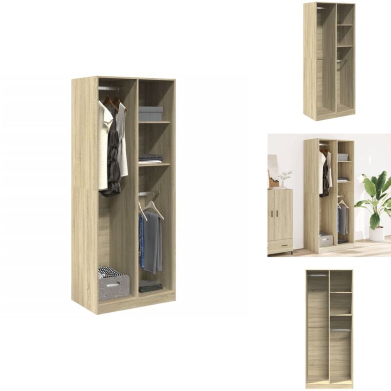 Vidaxl - Garde-robe chêne sonoma 80x50x200 cm bois d'ingénierie - Garde-robe - Garde-robes - Armoire De Rangement - Placard