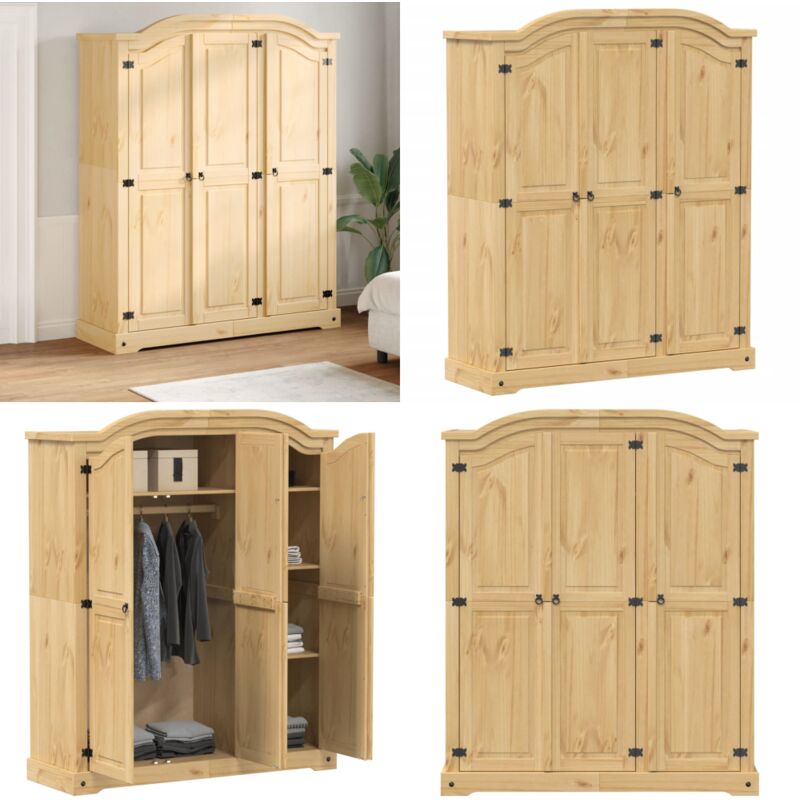 Vidaxl - Garde-robe Corona 151,5x52x186 cm bois de pin massif - Armoire - Meuble Rangement - Placard - Dressing - Bois Massif - Home & Living