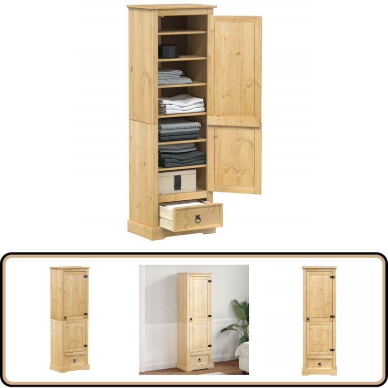 Vidaxl - Garde-robe Corona 55x38x170 cm bois de pin massif - Meuble De Rangement - Armoire - Placard - Dressing - Bois De Pin