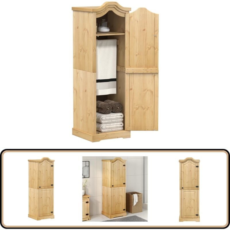 Vidaxl - Garde-robe Corona 55x52x170 cm bois de pin massif - Armoire Bois - Placard Bois - Dressing Bois - Meuble Rangement - Armoire Grande Capacité