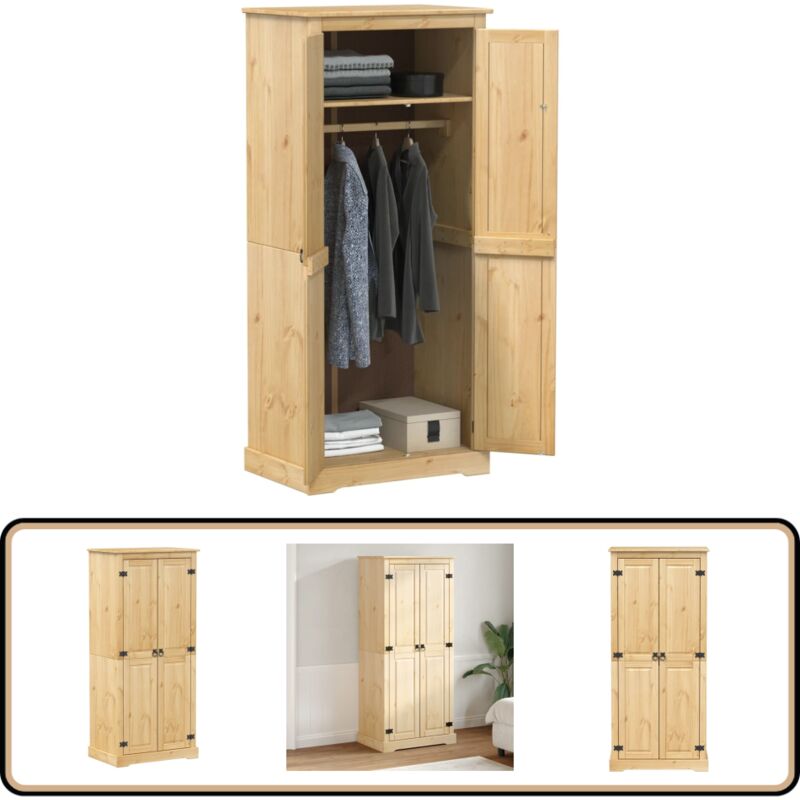 Vidaxl - Garde-robe Corona 76x50x170 cm bois de pin massif - Meuble De Rangement - Armoire - Placard - Dressing - Bois Massif
