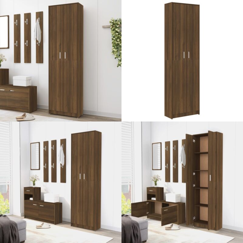 Vidaxl - Garde-robe couloir Chêne marron 55x25x189 cm Bois d'ingénierie - Armoire Entrée - Placard Étroit - Meuble Rangement - Armoire Design