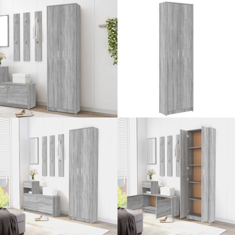 Vidaxl - Garde-robe couloir Sonoma gris 55x25x189 cm Bois d'ingénierie - Armoire Entrée - Placard Étroit - Meuble Rangement - Armoire Design