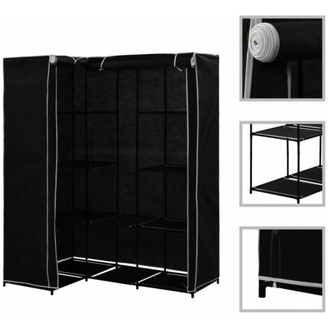 Garde-robe d'angle Noir 130x87x169