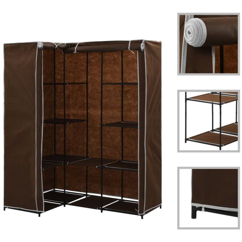 Garde-robe d'angle Marron 130x87x169 cm Vidaxl