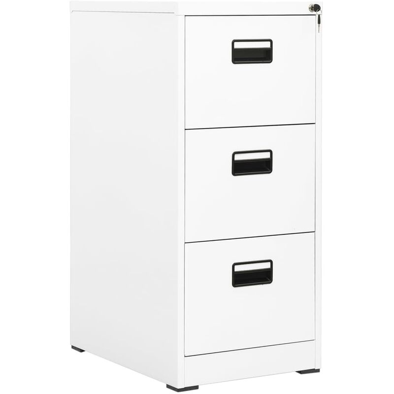 Armoire de classificateur en acier élevé avec 3 tiroirs de couleurs différentes Couleur : Blanc