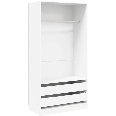 Garde-robe Design moderne, Armoire Etagère de rangement, Blanc 100x50x200 cm Bois d'ingénierie OIB4863E