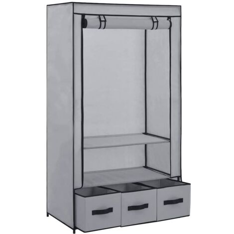 Garde-robe Design moderne, Armoire Etagère de rangement, Gris 87 x 49 x 159 cm Tissu OIB1676E