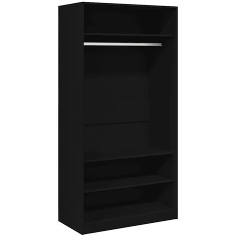Garde-robe Design moderne, Armoire Etagère de rangement, Noir 100 x 50 x 200 cm Bois d'ingénierie OIB8810E