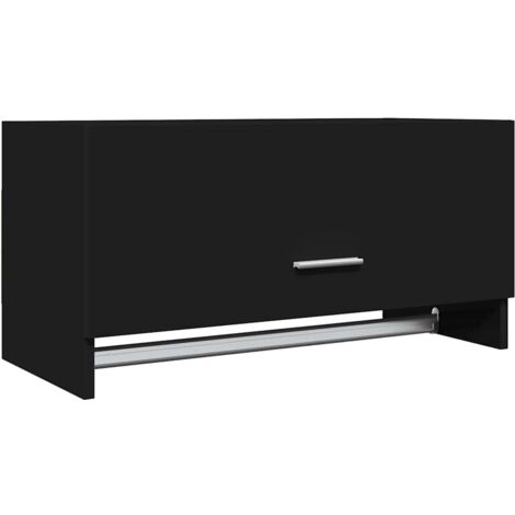Garde-robe Design moderne, Armoire Etagère de rangement, Noir 70x32,5x35 cm Aggloméré OIB4563E