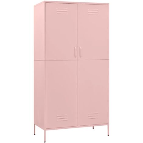 Garde-robe Design moderne, Armoire Etagère de rangement, Rose 90x50x180 cm Acier OIB2971E