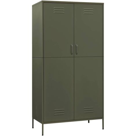 Garde-robe Design moderne, Armoire Etagère de rangement, Vert olive 90x50x180 cm Acier OIB9798E