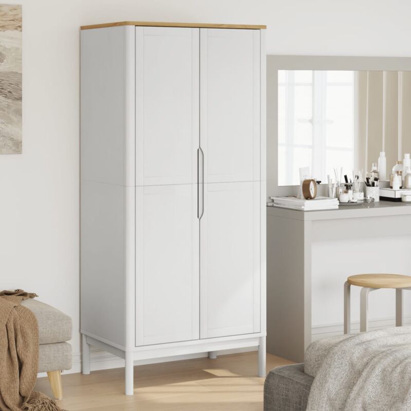 Vidaxl - Garde-robe floro blanc 77x53x171 cm bois massif de pin