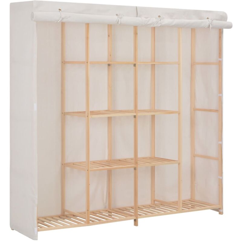 vidaXL Garde-robe Blanc 173x40x170 cm Tissu