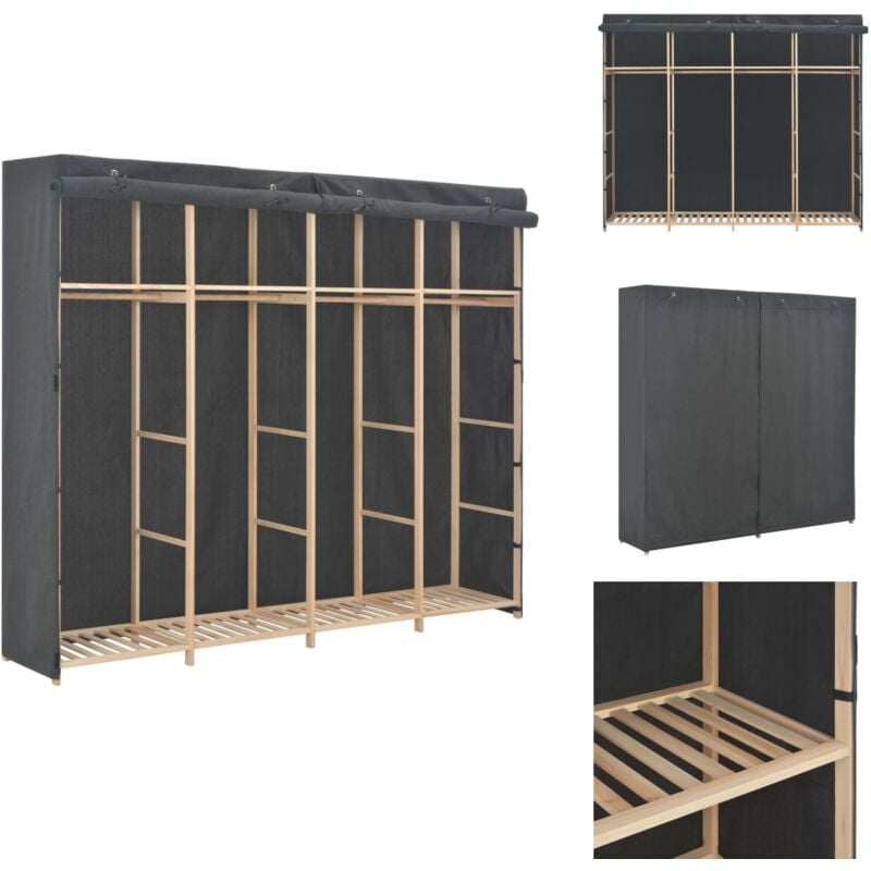 Vidaxl - Garde-robe Gris 200 x 40 x 170 cm Tissu - Armoire - Placard - Meuble Rangement - Dressing - Armoire Tissu