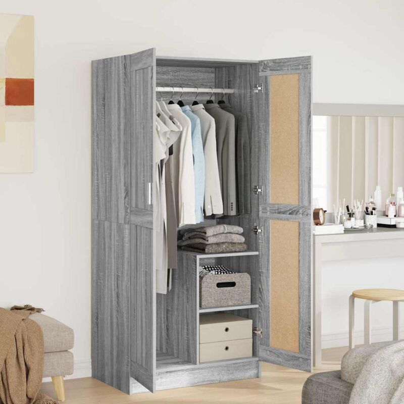 Torana - Garde-robe gris 82,5x51,5x180 cm Bois d'ingénierie