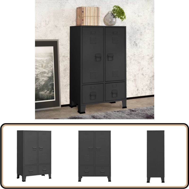 Vidaxl - Garde-robe industrielle Anthracite 67x35x107 cm Acier - Meuble De Rangement - Armoire Industrielle - Armoire Métallique - Dressing
