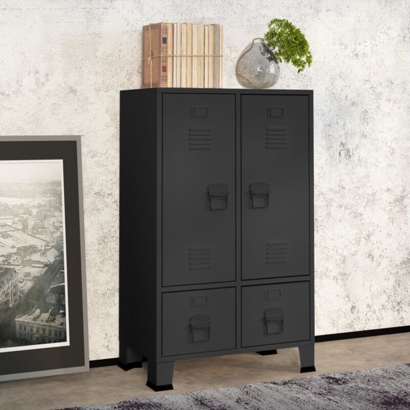 Garde robe industrielle Anthracite 67x35x107 cm Acier