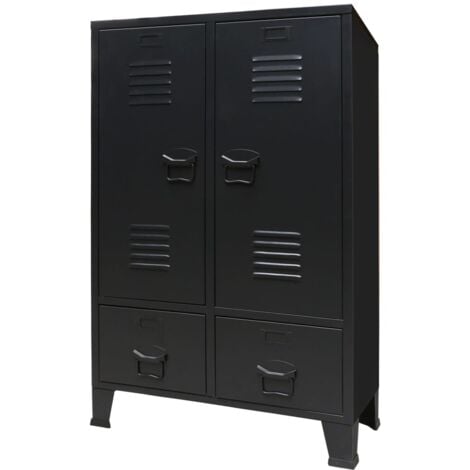 Garde-robe métal de style industriel 67x35x107 cm noir vidaXL