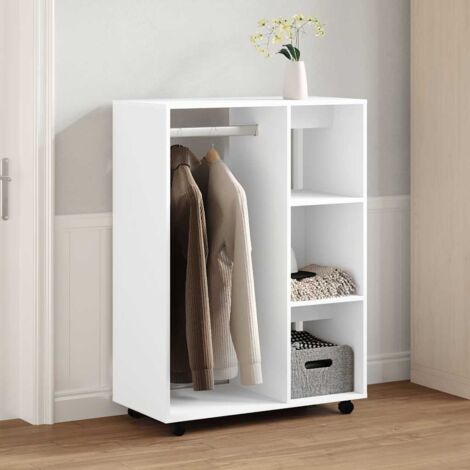 Garde-robe Meuble de Rangement - Style Contemporain Blanc 80x40x110 cm Aggloméré BV956598 - BonneVie