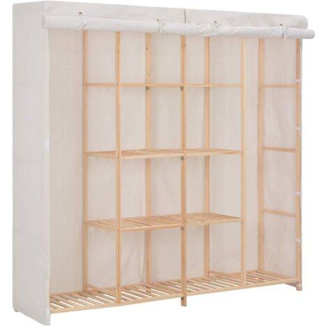 Garde-robe moderne,Armoire de rangement Penderie,Armoire de vêtements Blanc 173x40x170 cm Tissu -BonneVie61273