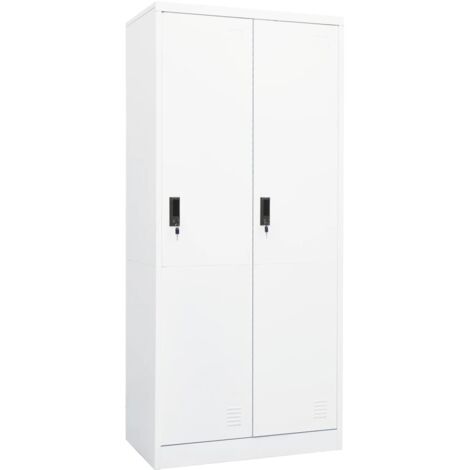 Garde-robe moderne,Armoire de rangement Penderie,Armoire de vêtements Blanc 80x50x180 cm Acier -BonneVie35578