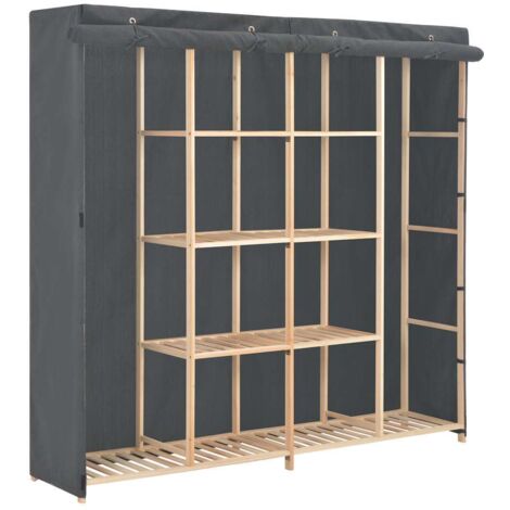 Garde-robe moderne,Armoire de rangement Penderie,Armoire de vêtements Gris 173x40x170 cm Tissu -BonneVie74683