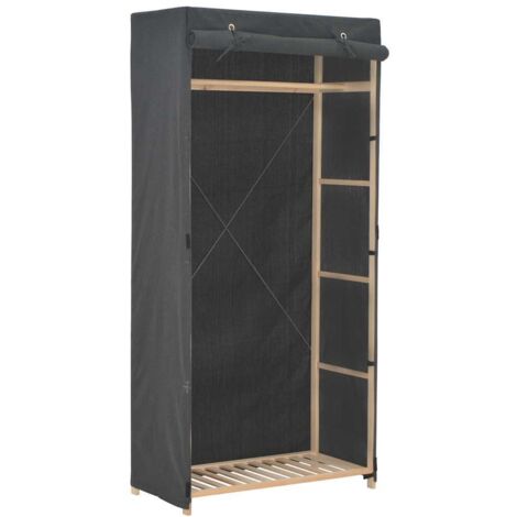 Garde-robe moderne,Armoire de rangement Penderie,Armoire de vêtements Gris 79 x 40 x 170 cm Tissu -BonneVie82753