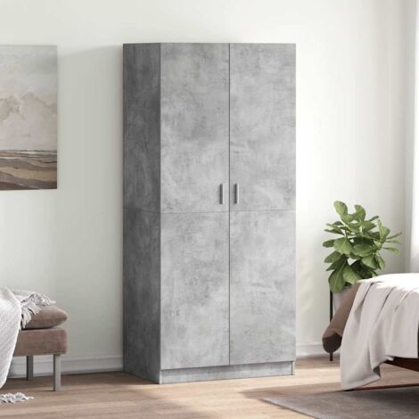 Garde-robe moderne,Armoire de rangement Penderie,Armoire de vêtements Gris béton 80x52x180 cm Aggloméré -BonneVie48563