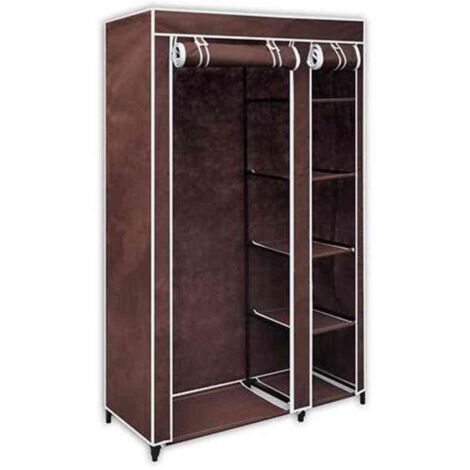 Garde-robe moderne,Armoire de rangement Penderie,Armoire de vêtements Tissu Marron -BonneVie83024