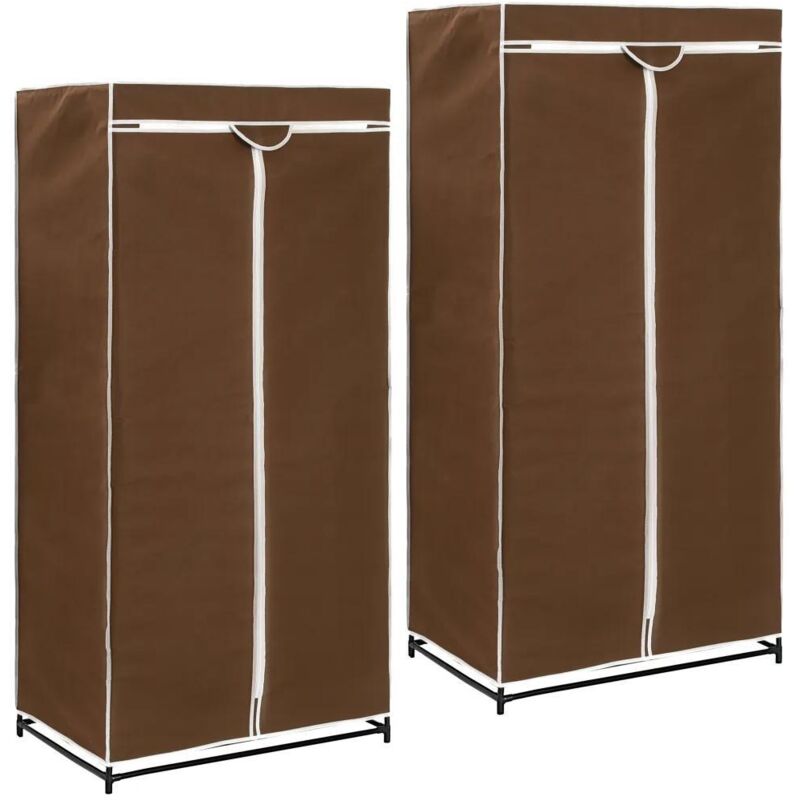 2 pcs Garde-robes Marron 75x50x160 cm