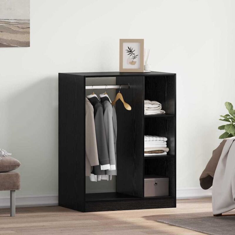 vidaXL Armoire avec étagère avec stockage Chêne noir 77 x 48 x 102 cm