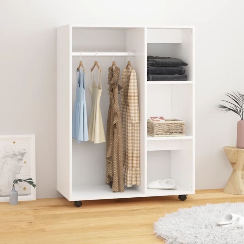 Garde robe Blanc 80x40x110 cm Bois d'ingénierie