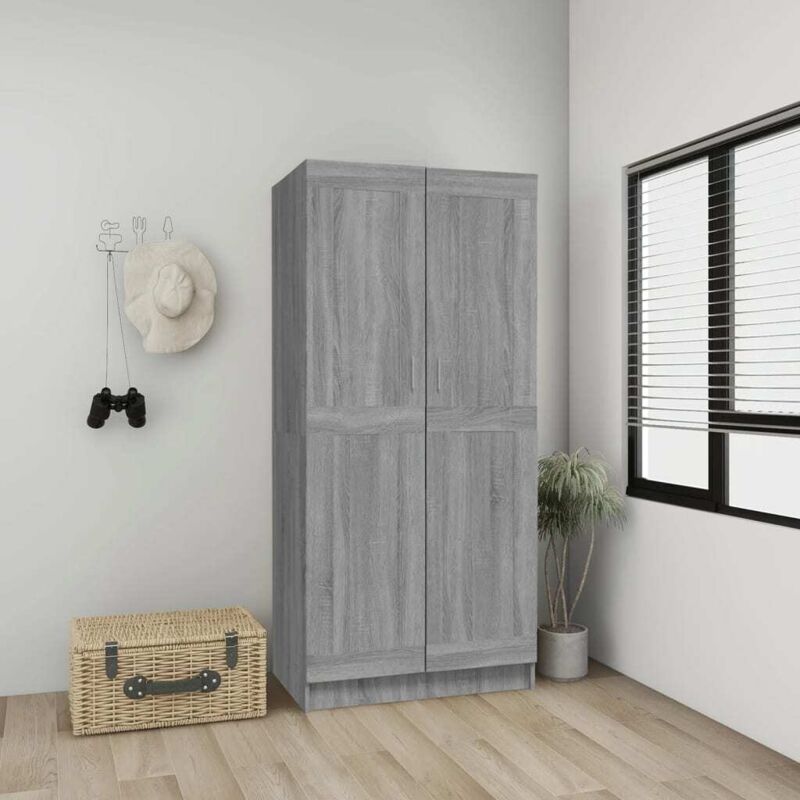 Garde-robe Sonoma gris 82,5x51,5x180 cm Bois d'ingénierie Vidaxl