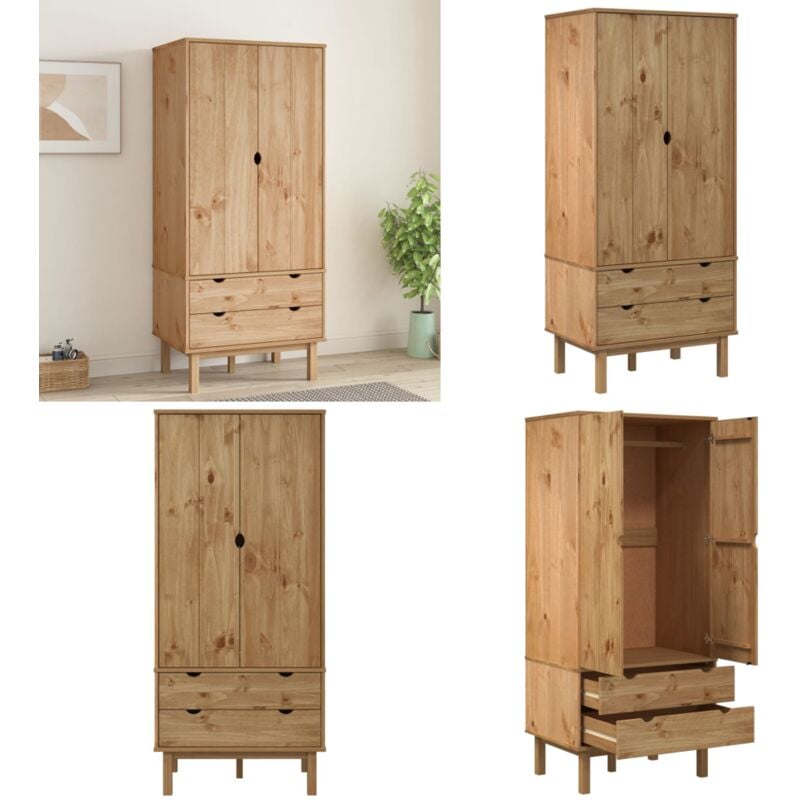 Garde-robe otta 76,5x53x172 cm Bois massif de pin - Armoire - Meuble De Rangement - Placard - Dressing - Bois Massif - Home & Living